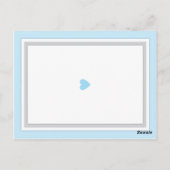 Baby shower voor kinderblauw-grijs briefkaart (Achterkant)