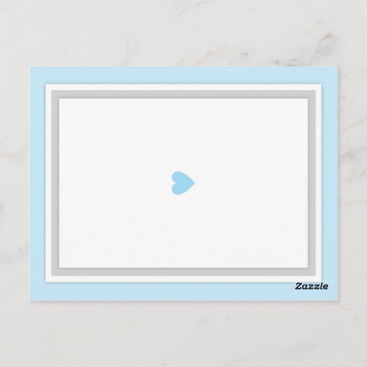 Baby shower voor kinderblauw-grijs briefkaart (Achterkant)