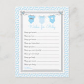 Baby shower voor kinderblauw-grijs briefkaart (Voorkant)
