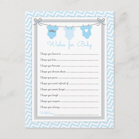 Baby shower voor kinderblauw-grijs briefkaart (Voorkant)