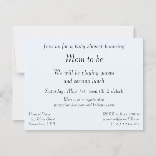  Baby shower voor kinderen, kinderen of meisjes Kaart (Achterkant)