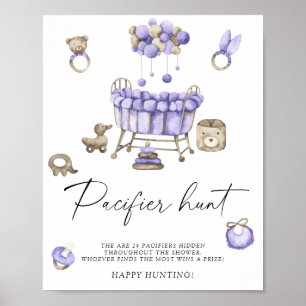 Baby shower voor kinderkamer - zoekspel voor fopsp poster