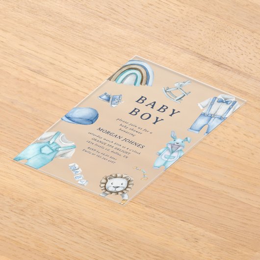 Baby shower voor kinderkleding acryl uitnodigingen (Laagn)