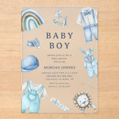 Baby shower voor kinderkleding acryl uitnodigingen (Voorkant)