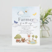 Baby shower voor kleine boerderijdieren kaart (Staand voorkant)