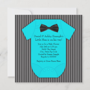 Baby Shower voor kleine man met blauwe streepjes Kaart