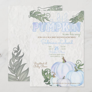 Baby shower voor kleine pompoenen kaart