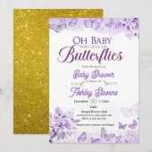 Baby shower voor kleine vlinder kaart (Voorkant / Achterkant)