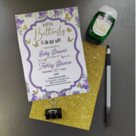 Baby shower voor kleine vlinder kaart
