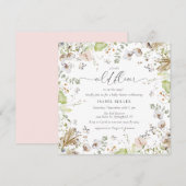 Baby shower voor kleine wilde bloemen kalligrafie kaart (Voorkant / Achterkant)