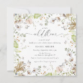 Baby shower voor kleine wilde bloemen kalligrafie kaart (Voorkant)