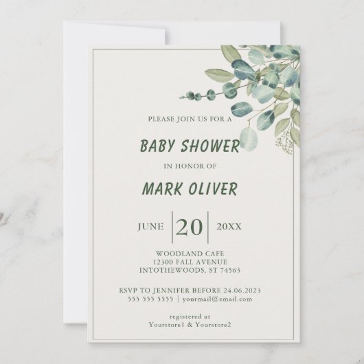 Baby shower voor kleurrijk Oerwoud Kaart (Voorkant)