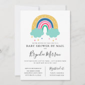 Baby shower voor kleurrijke regenboog per post kaart (Voorkant)