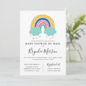 Baby shower voor kleurrijke regenboog per post kaart (Staand voorkant)