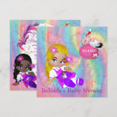 Baby shower voor kleurrijke regenboogspieren notitiekaartje (Voorkant / Achterkant)