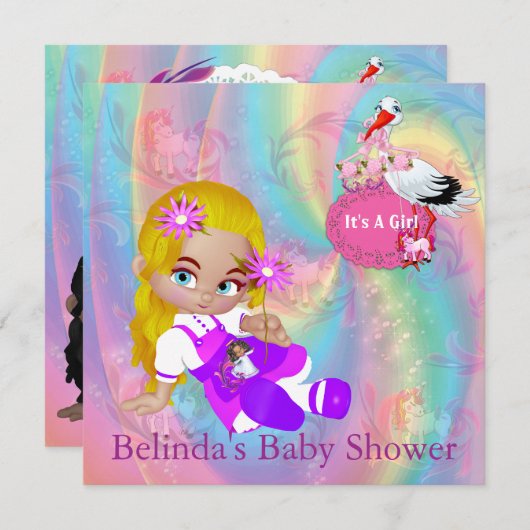 Baby shower voor kleurrijke regenboogspieren notitiekaartje (Voorkant / Achterkant)