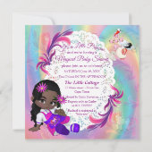 Baby shower voor kleurrijke regenboogspieren notitiekaartje (Achterkant)