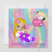 Baby shower voor kleurrijke regenboogspieren notitiekaartje (Voorkant)