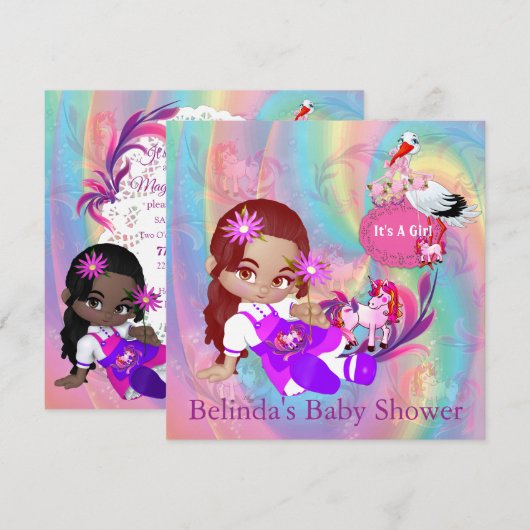 Baby shower voor kleurrijke regenboogspieren notitiekaartje (Voorkant / Achterkant)