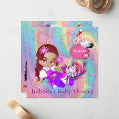 Baby shower voor kleurrijke regenboogspieren notitiekaartje (Voorkant / Achterkant in situ)