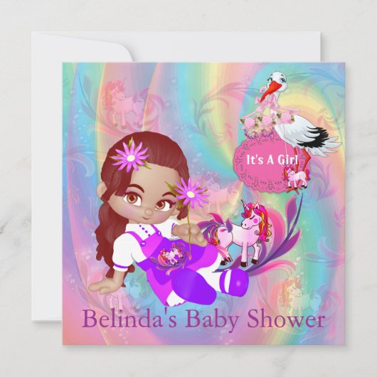 Baby shower voor kleurrijke regenboogspieren notitiekaartje (Voorkant)