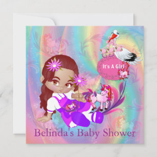 Baby shower voor kleurrijke regenboogspieren notitiekaartje