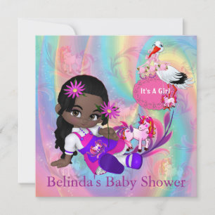 Baby shower voor kleurrijke regenboogspieren notitiekaartje