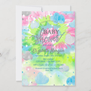 Baby shower voor kleurrijke tinten kaart