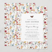 Baby shower voor kleurrijke wilde bloem kaart (Voorkant / Achterkant)