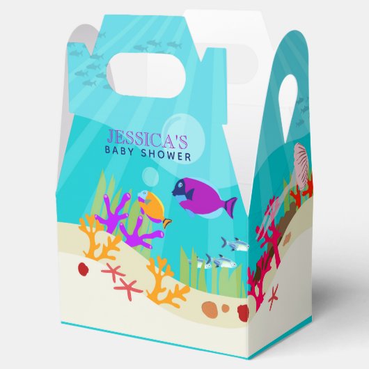 Baby shower voor kleurrijke Zeeen in de oceaan Bedankdoosjes (Geopend)