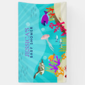 Baby shower voor kleurrijke Zeeen in de oceaan Spandoek (Verticaal)