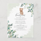 Baby Shower voor koppels Eucalyptus Groene Script Uitnodiging Briefkaart (Voorkant)