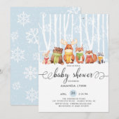 Baby shower voor koude niet-winterbossen kaart (Voorkant / Achterkant)