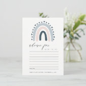 BABY SHOWER VOOR KUSTBLAUW HART-RAINBOW ADVICE INFORMATIEKAARTJE (Staand voorkant)