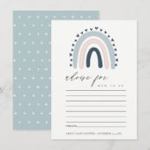 BABY SHOWER VOOR KUSTBLAUW HART-RAINBOW ADVICE INFORMATIEKAARTJE (Voorkant / Achterkant)