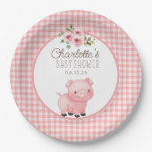 Baby shower voor landbouwhuisdieren van de Schatti Papieren Bordje (Voorkant)