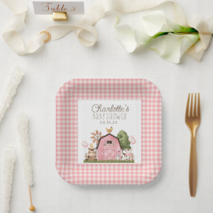 Baby shower voor landbouwhuisdieren van de Schatti Papieren Bordje