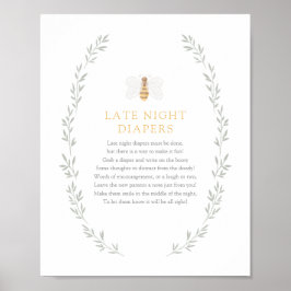 Baby shower voor late nachtmerries poster