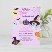 Baby shower voor Little Boo Halloween. Kaart (Staand voorkant)