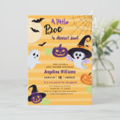 Baby shower voor Little Boo Halloween. Kaart (Staand voorkant)