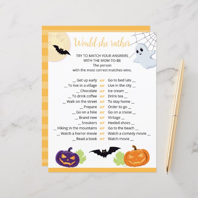 Baby shower voor Little Boo Halloween Paper Sheeс (Voorkant / Achterkant in situ)