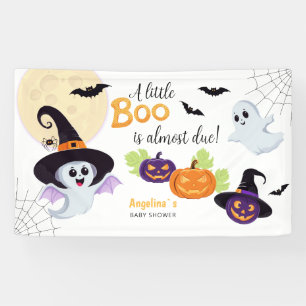 Baby shower voor Little Boo Halloween. Spandoek
