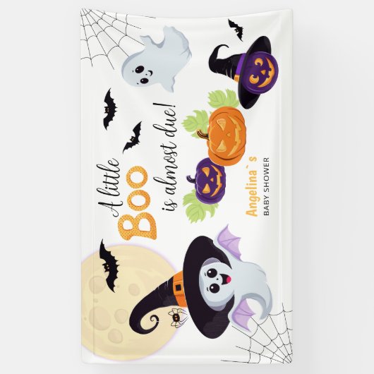 Baby shower voor Little Boo Halloween. Spandoek (Verticaal)