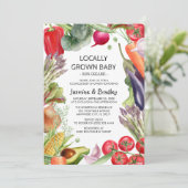 Baby shower voor lokale landbouwmarktparen kaart (Staand voorkant)