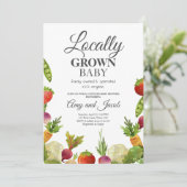 Baby shower voor lokale landbouwmarktparen kaart (Staand voorkant)