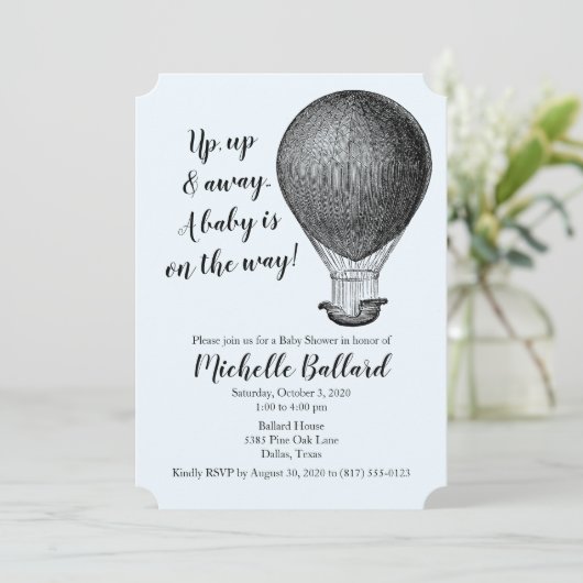 Baby shower voor luchtballon Kaart (Staand voorkant)