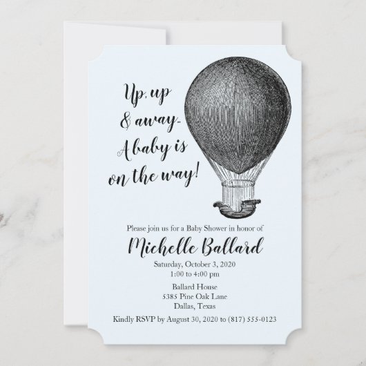  Baby shower voor luchtballon Kaart (Voorkant)