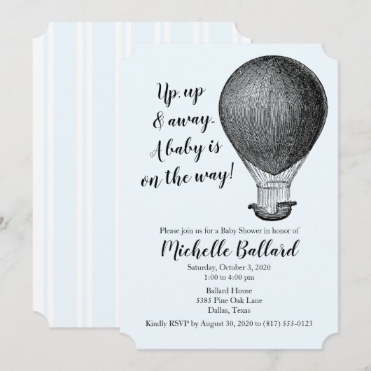  Baby shower voor luchtballon Kaart (Voorkant / Achterkant)