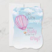 Baby shower voor luchtballon — Roze en Paars meisj Kaart (Achterkant)