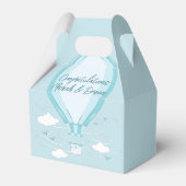 Baby shower voor luchtballonblauw bedankdoosjes (Achterkant)